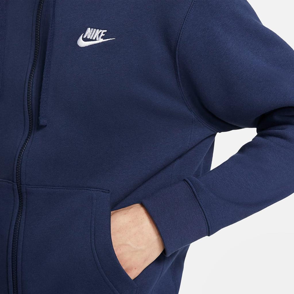 Nike Sportswear Club Fleece Full-Zip Hoodie Midnight Navy/Midnight Navy/White Men Streetwear BV2645-410