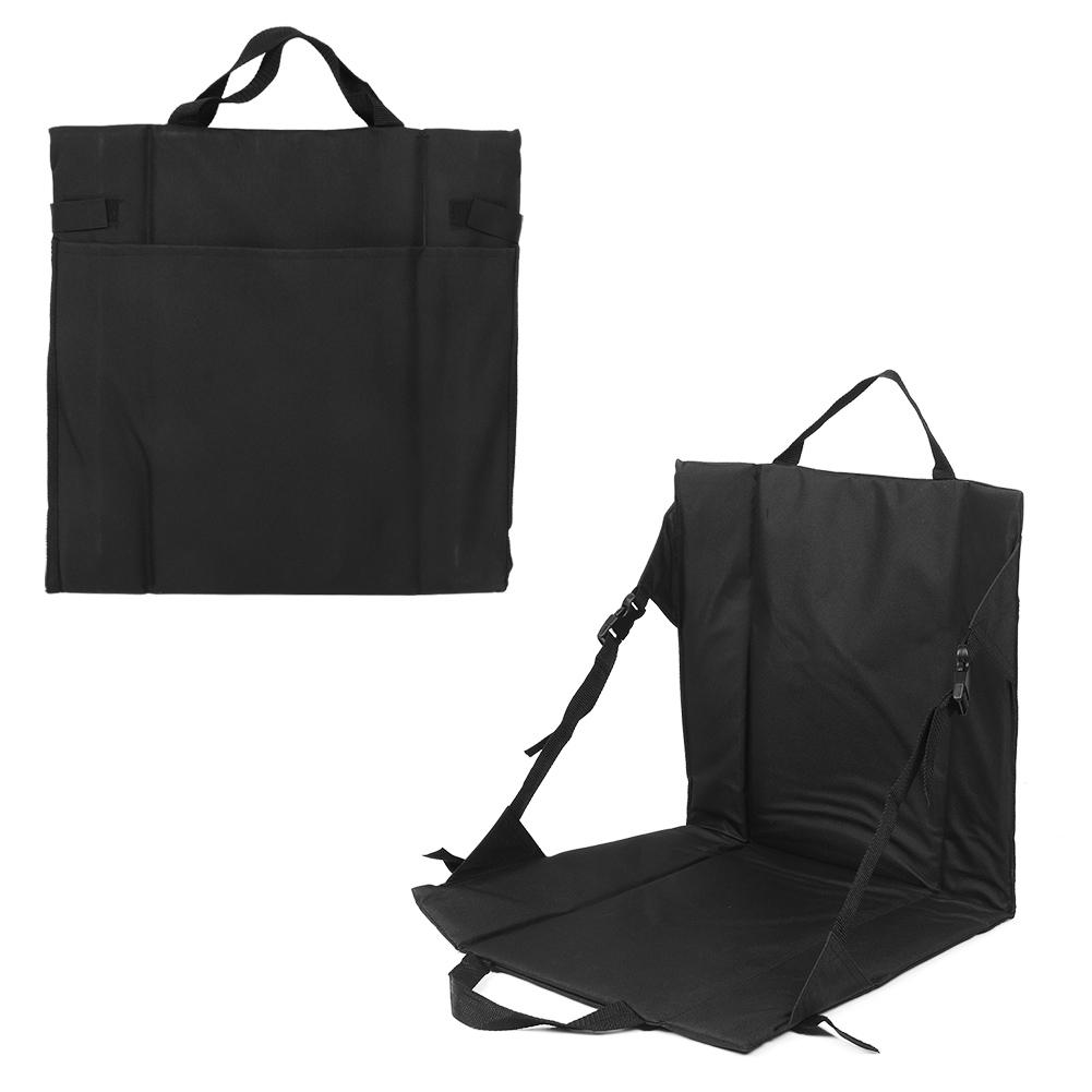 Black Folding Cushion Beach Chair Portable Lightweight Stadium Cushion Outdoor Camping Equipment