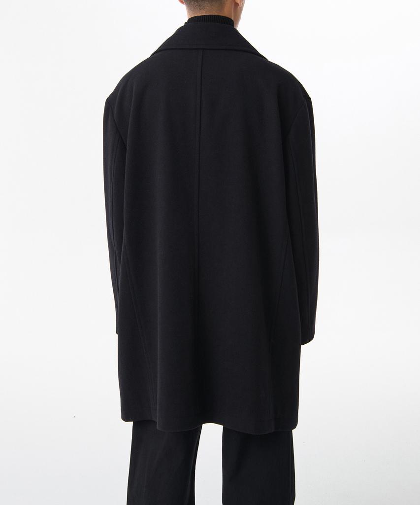 Musinsa Standard Wool Blend Extra Oversized Peacoat [Navy]