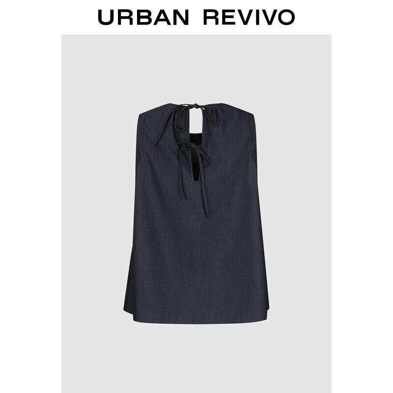 UR Women's Back Tie Sleeveless Denim Shirt