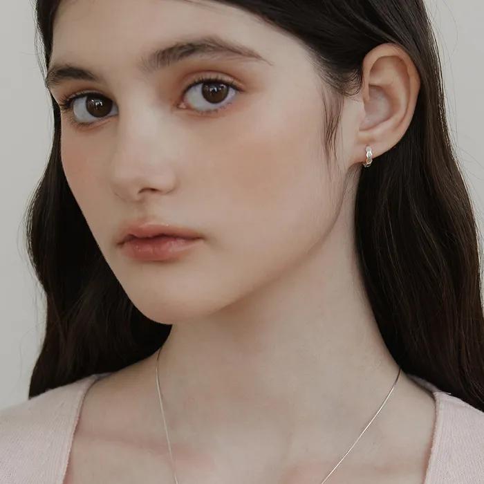 (Silver 925) Wave Toy Hoop Earrings EC1983
