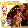 Pet-themed Color-blocked Knitted Christmas Scarf