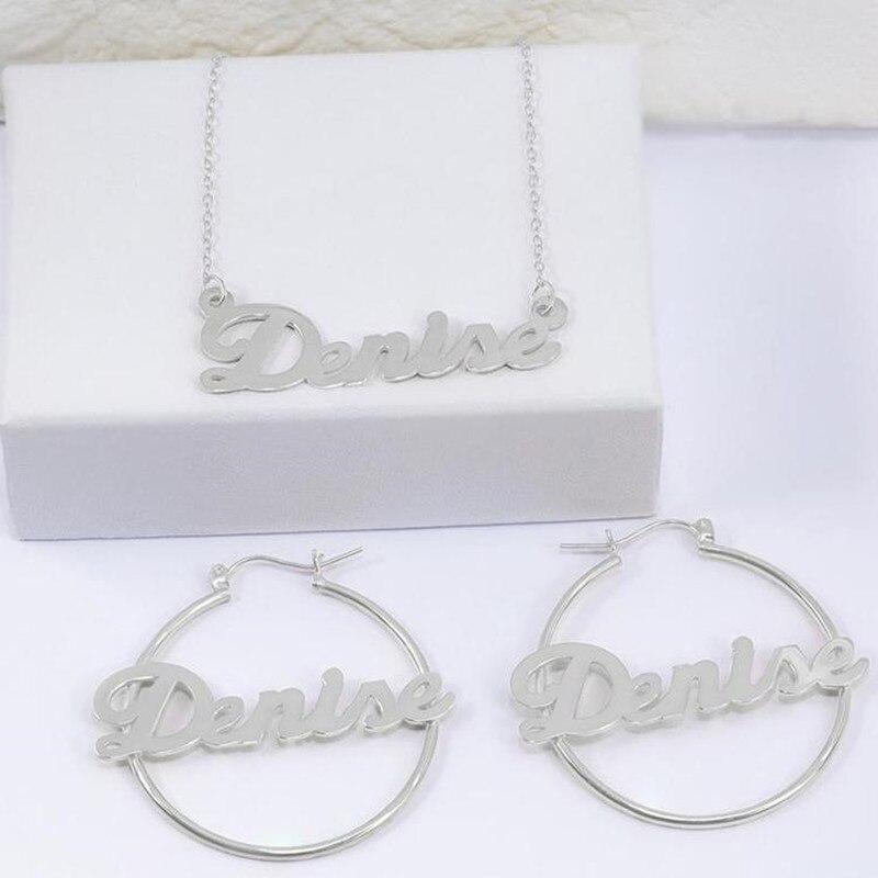 

30 мм -100 мм индивидуальные серьги-кольца из бамбука индивидуальные именные серьги в бамбуковом стиле индивидуальные серьги с надписями в стиле хип-хоп секси белый