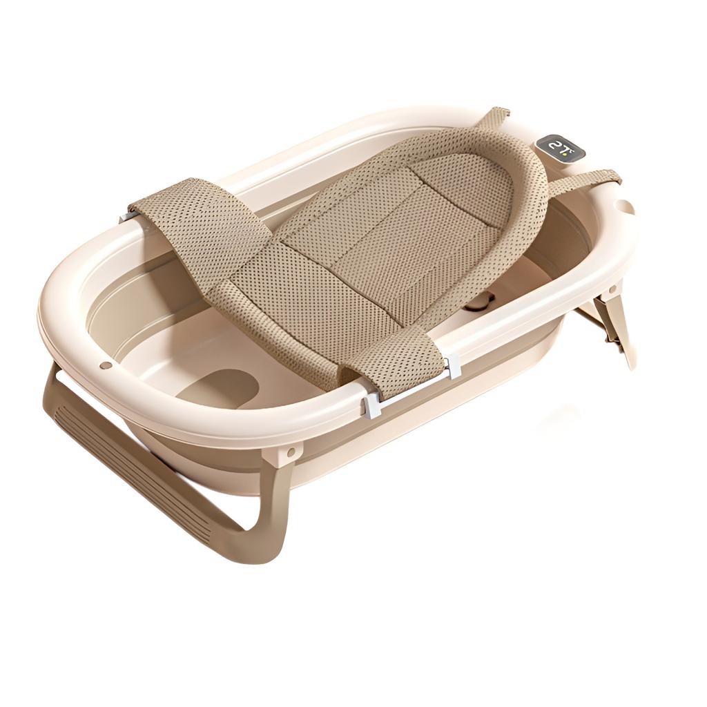 Household intelligent constant temperature large capacity baby folding bathtub children can sit and