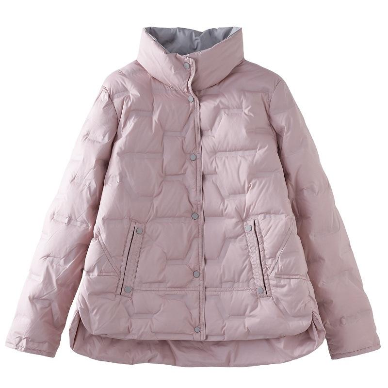 Autumn and Winter Women's White Duck Down Jacket Korean Casual Collar Loose Warm Short Solid Color Women's Top Jacket
