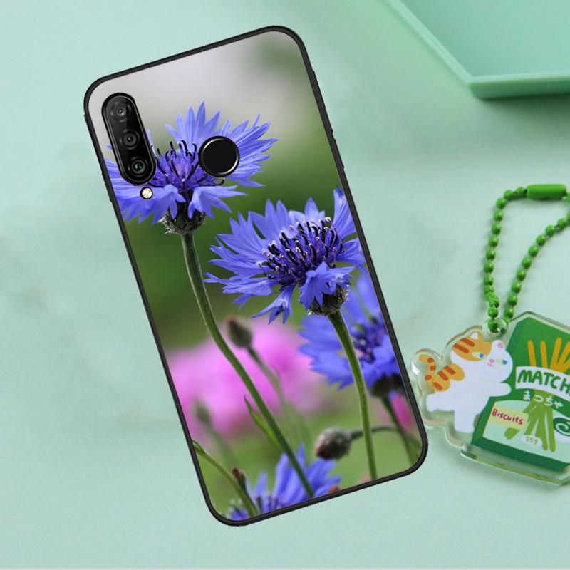 Blue Cornflowers Delphinium For Huawei Nova Y90 Y70 Y60 Y61 Y91 Y72 9 10 SE 12i 12s 11i 5T P60 Pro P20 P30 P40 Lite Case