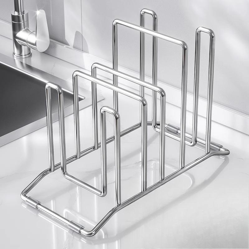 111 Stainless Steel Thickened Countertop, Kitchen Cutting Board Rack, Pot Lid Rack