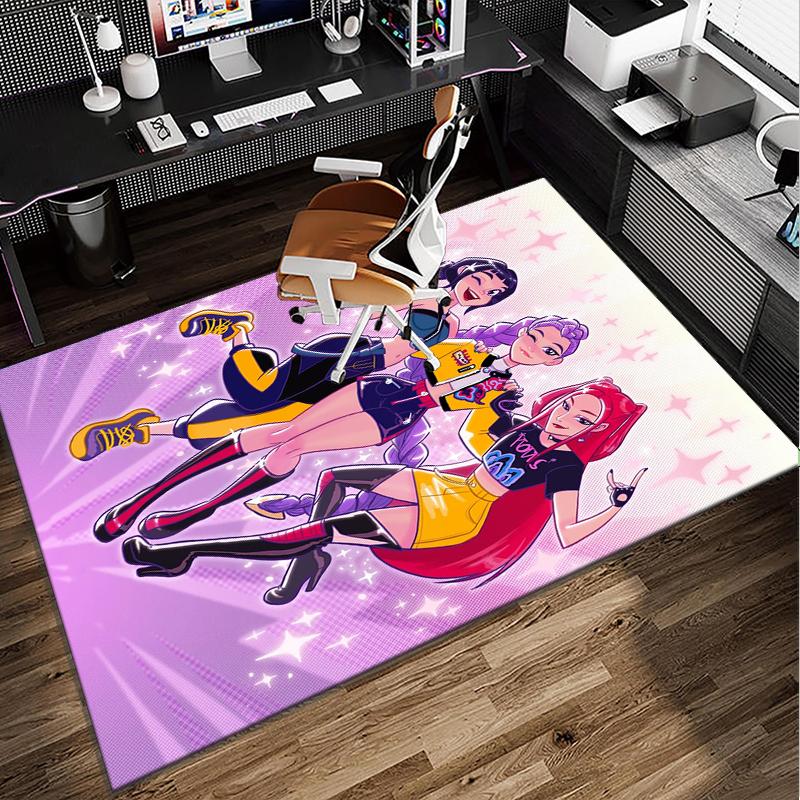 Superhero kpop Friends Adventure Office Rug Chair Mat, Game Carpet, Suitable for Front Door, Bedroom, Living Room, Desk, Holiday Gift