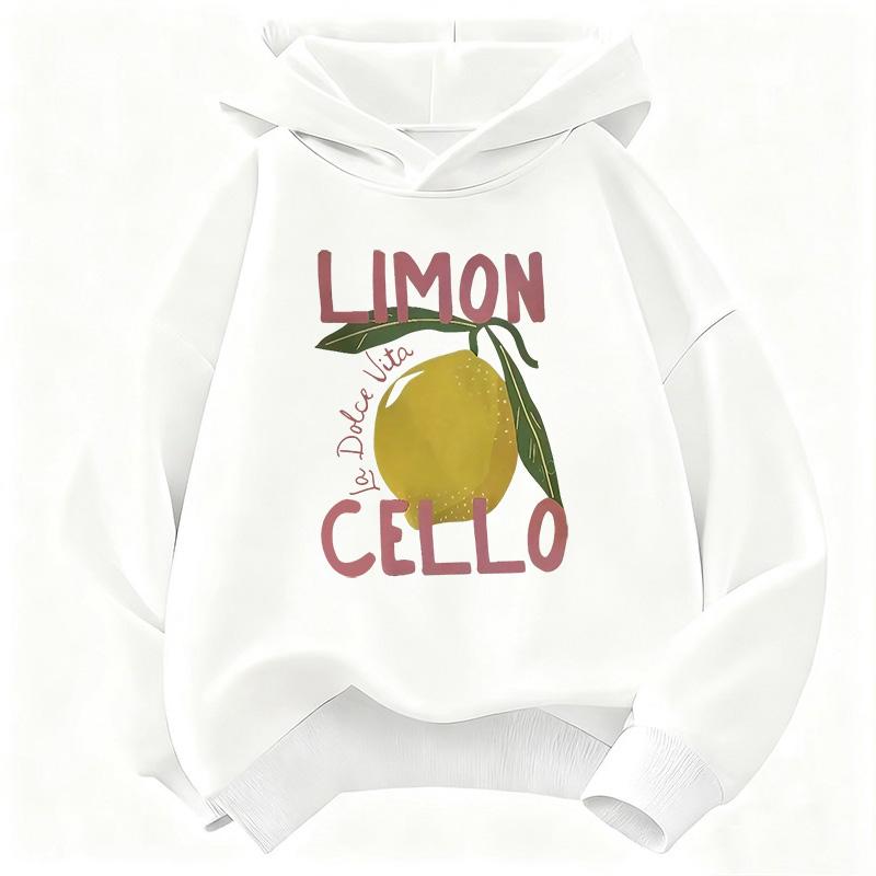 Y2k Retro Hoodie Kids Limon Cello Lemon Design Printed Children's Sweatshirt Hoody for Boys Girls Casual Hoodies Clothes