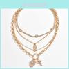 Fashion Multi Layered Necklace With Cz Stones For Gothic Fashion And Gift For Women