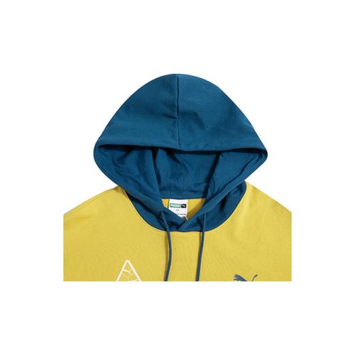 PUMA Men's Yellow Hoodie with Puma Logo Decoration, Sports and Casual Style