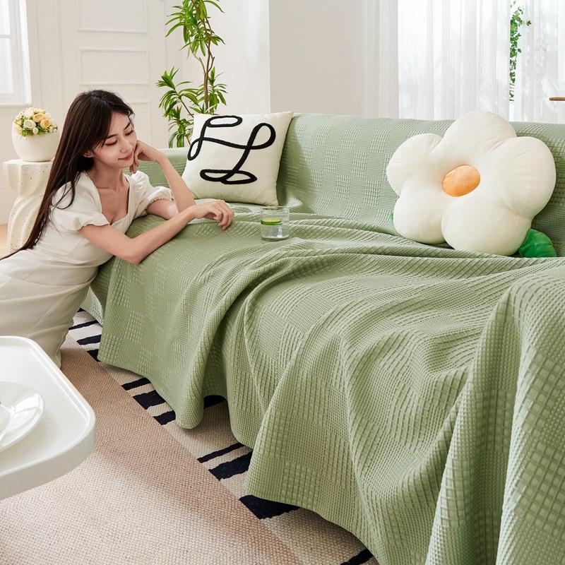 Sommer-Sofabezug aus Stoff, frisches, kühles Gefühl, Eisseide, allumfassende, universelle, rutschfeste Sitzkissenbezugdecke