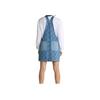 Vans Vestido sem Mangas Jeans Xadrez Bloco de Cores Vestidos Femininos Azul VN00075R7W6
