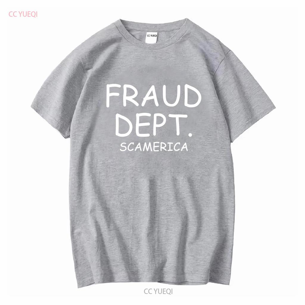 Fraud Dept Scam America T Shirt Vintage Washed Graphic Unisex Top For Everyday Wear Casual Homme Versatile Soft Breathable