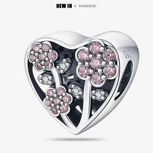 2024 Original New In Fairy Tale Town Series Round Heart Shaped Beads FitNew Bracelet 925 Silver Women Bead DIY Jewelry Gift