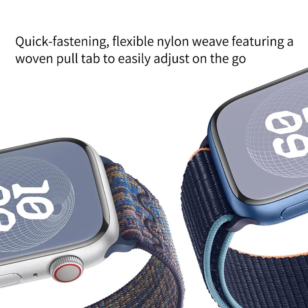 Nylon-Loop-Sportarmband für Apple Watch Band 49 mm 45 mm 44 mm 42 mm Armband für iWatch 9 8 7 6 5 SE Ultra 2 Armband