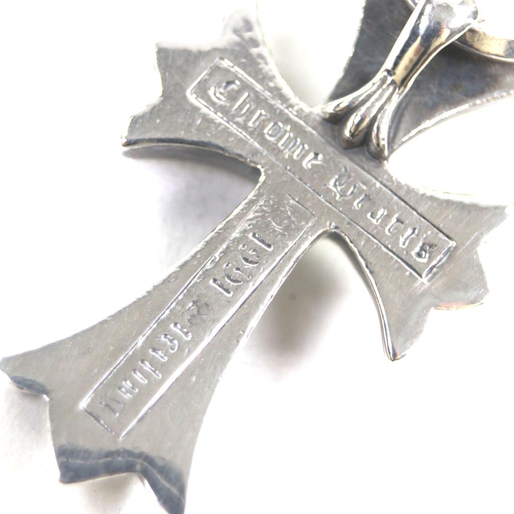 Great CHROME HEARTS Pendant Top Small CH Cross W Bail Silver 925 Mens Used