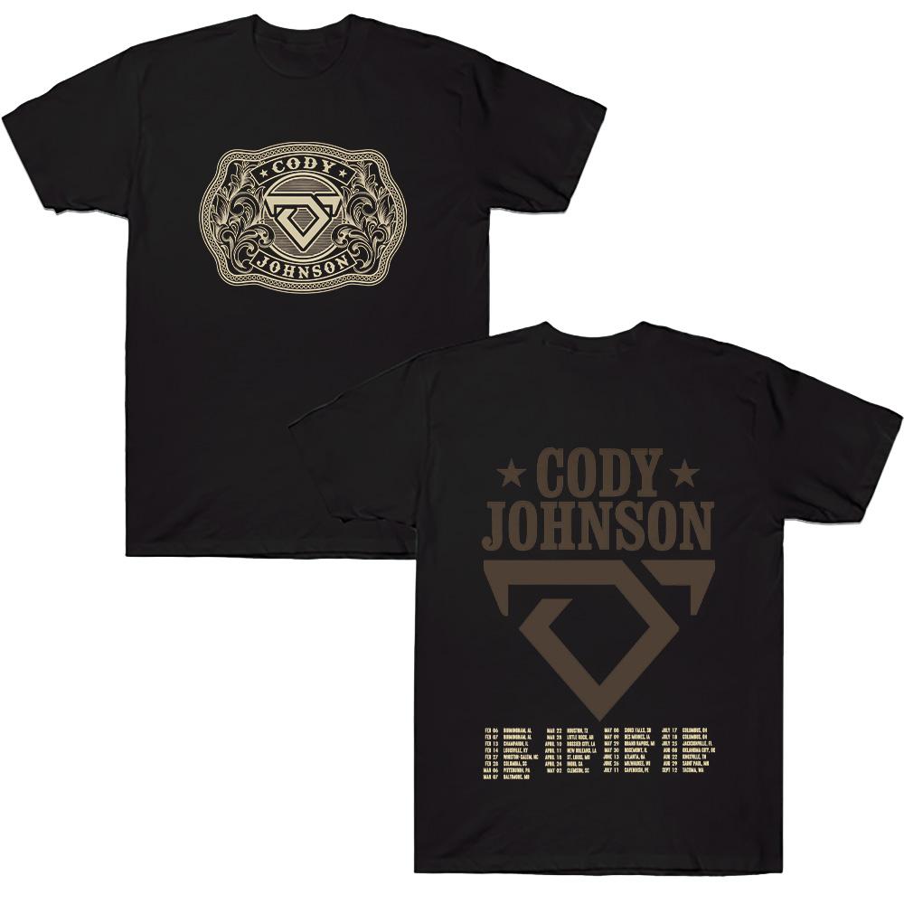 Cody Johnson Tour 2026 Tee Printed Pattern Casual Fashionable T-shirt Fan Gift Cotton Clothing Women Men Vintage Aesthetic Tops XS чёрный