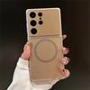 For Magsafe Magnetic Phone Case for Samsung Galaxy S26 Plus S25 S24 S23 Ultra Large Window Frosted Shockproof Protective Cover