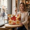 Fall Maple Leaf Print Tote Bag Fashion Casual Large Capacity Daily Outdoor Handbag