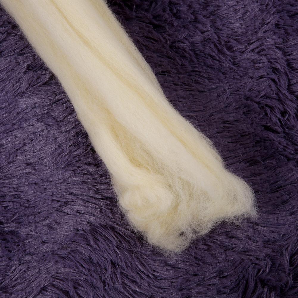 1kg Natural Environmental Pure White Warm Wool Roving Fiber (60S)