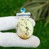 Natural Lemon Chrysoprase Gemstone Pendant Green 925 Sterling Silver Jewelry
