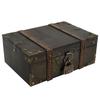 Vintage Wooden Jewelry Box with Combination Lock Antique Treasure Chest Memory Storage Box for Trinkets Money Keepsakes Photos