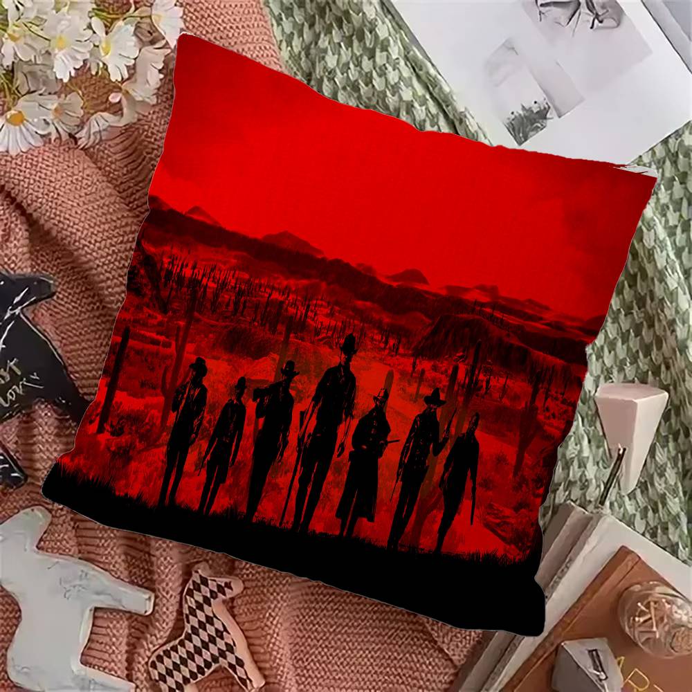 Red Dead R-Redemption Office Cushion Pillowcase Car Cushion Cover45X45CM Lumbar Pillowcase Sofa Pillowcover