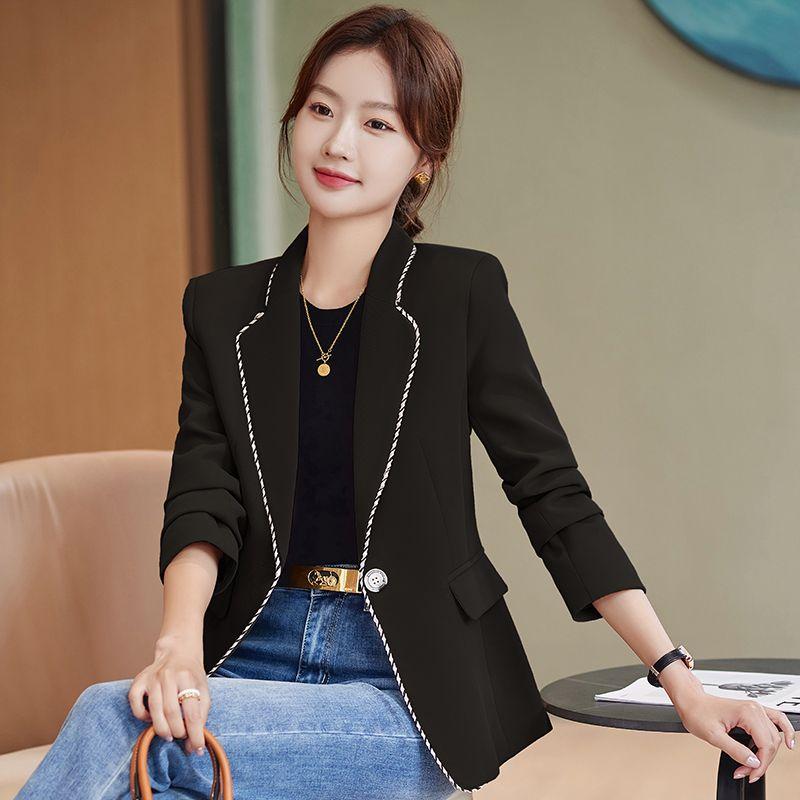 

Высококачественный пиджак, женский весенне-осенний новый сетчатый красный модный короткий высококачественный костюм 4XL чёрный