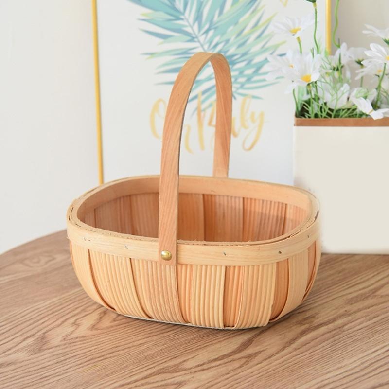 Cesto da picnic grande in vimini con manico Designs Accessorio per giardino Frutta Caramelle Vino e Raccolta Uova di Pasqua