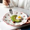 8/10 Inch Flower-shaped Serving Plate Cherry Blossom Dinner Dishes Ceramic Dessert Plate Microwave Safe Dinnerware