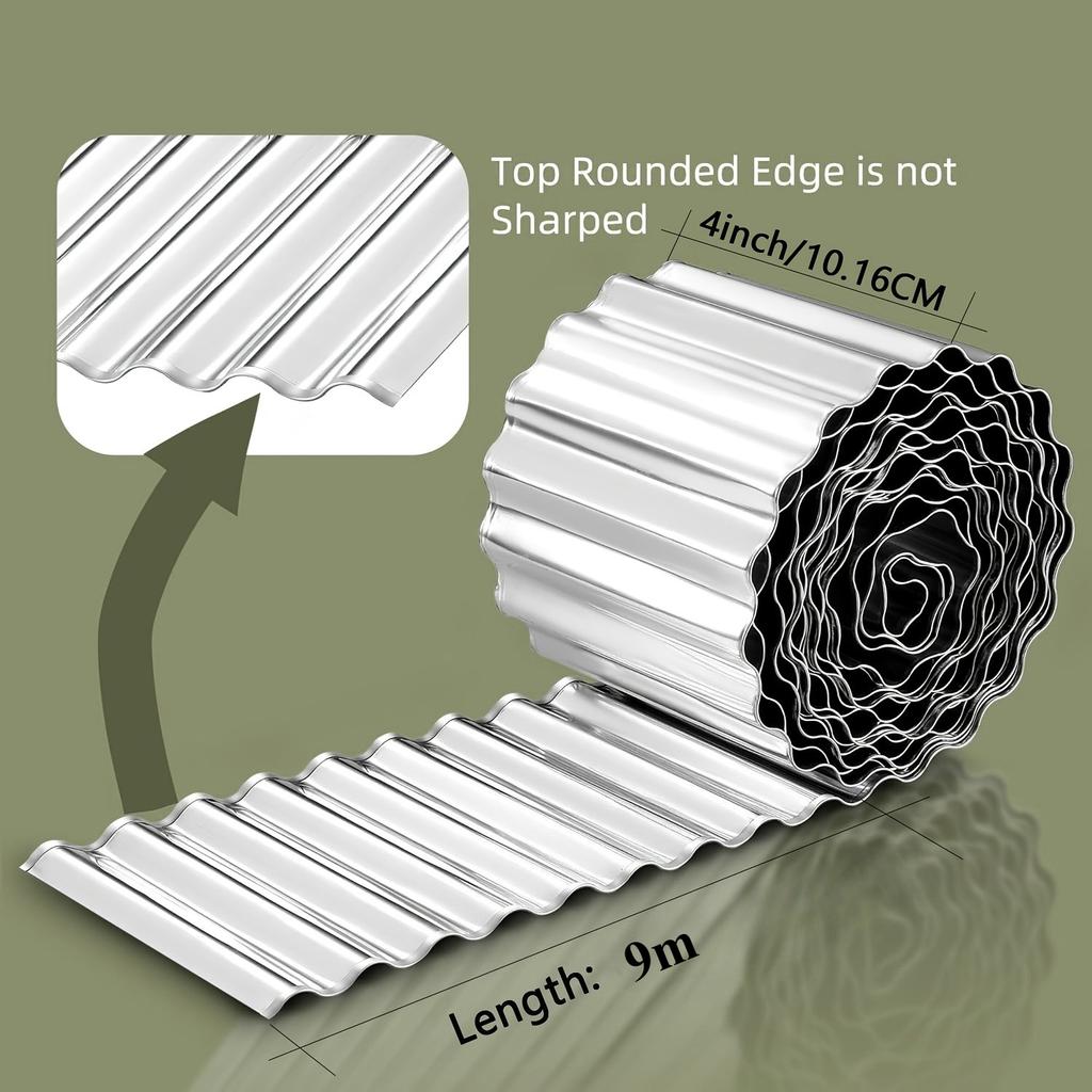 Galvanized Steel Landscape Edging Border Corrugated Metal Fencing for Gardens Flower Beds Lawns And Landscape Borders