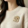 Fashion Crown Double S Letter Brooches Men Suit Shirt Badge Women Jewelry Accessories