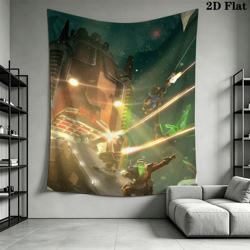 Deep Rock Galactic Wall Tapestry Aesthetic Wall Hanging Printed Fabric Blanket Decorative Tapestries for Bedroom Living Room Home Decor