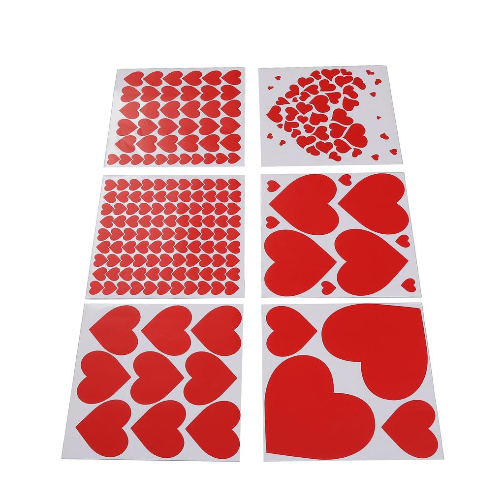 6Pcs Valentine\\\'s Day Love Heat Stickers Self Adhesive  Valentine\\\'s Day Wall Stickers for An