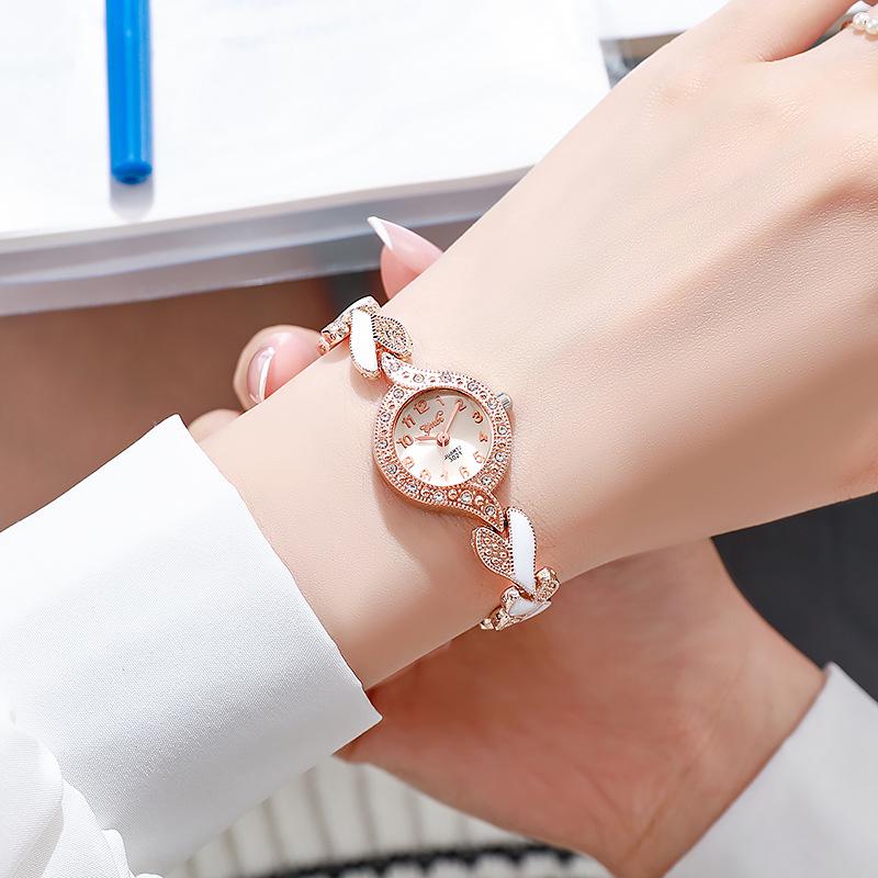 Women's Ceramic Strap Quartz Watch with Luxury Bracelet