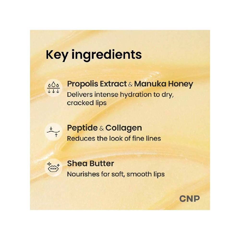 CNP Propolis Lipcerin 15ml Baume à Lèvres Hydratant de Nuit au Manuka & Masque, Hydratation Longue Durée 12h