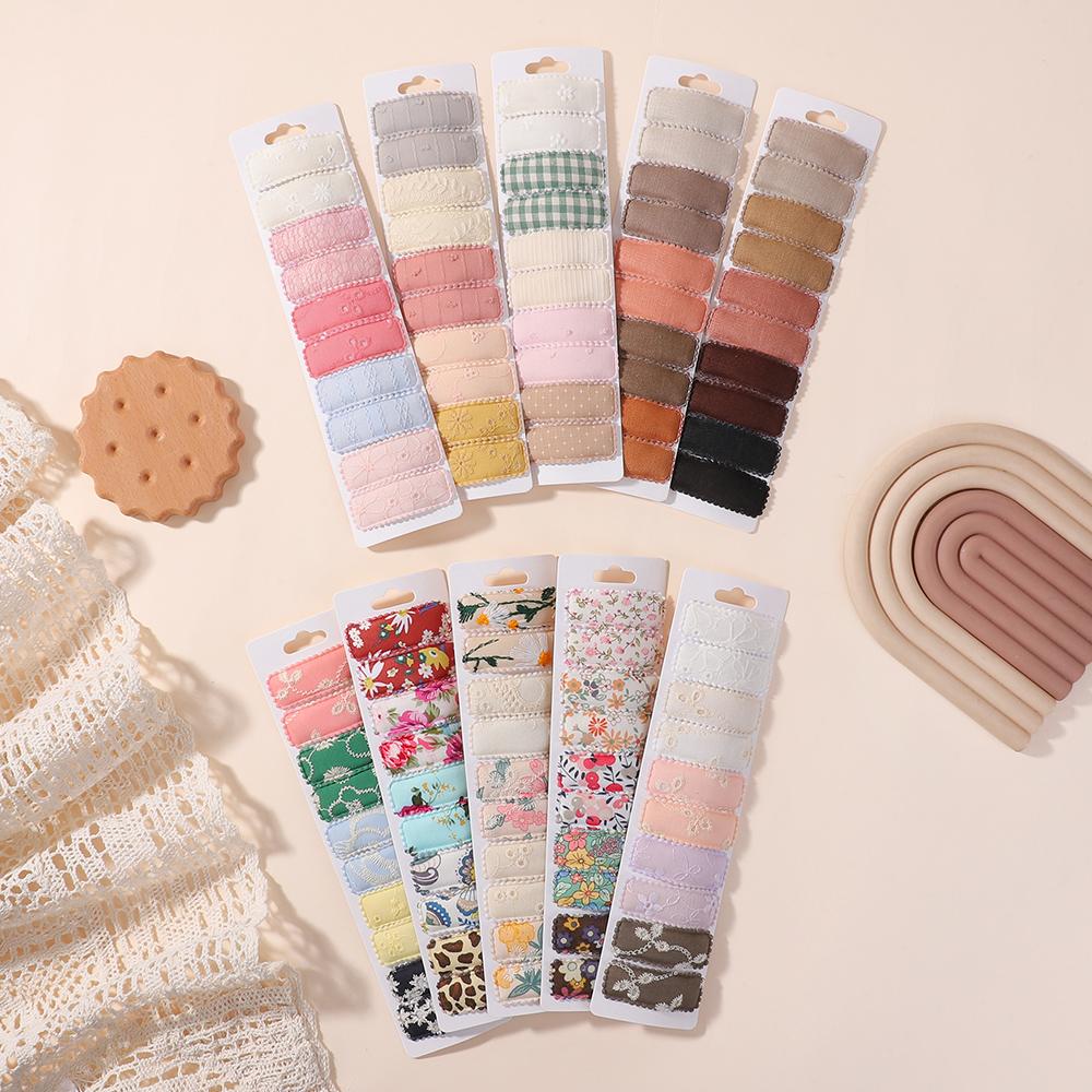 20pcs/set Lovely Cotton Print floral BB Hair Clips for Baby Girls 2.2'' Colorful Summer Hairpins Headwear Kids Hair Accessories