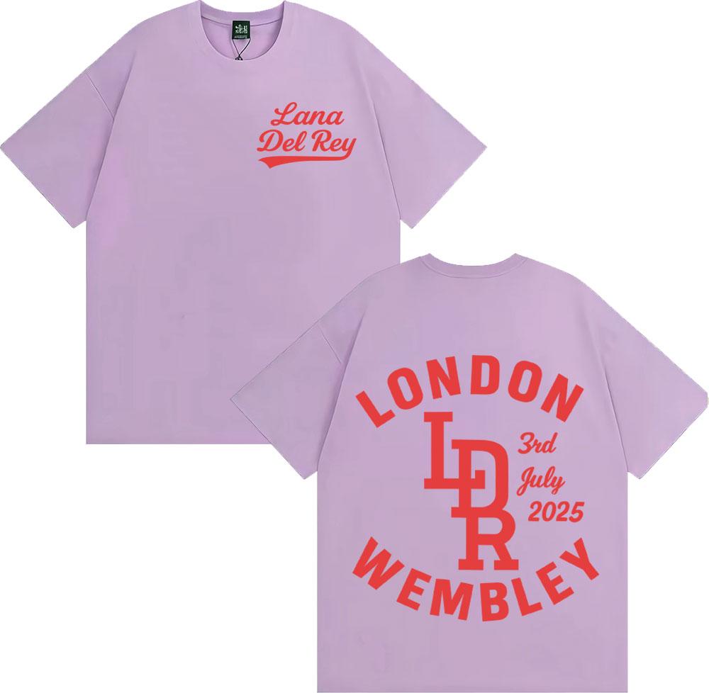 Lana Del Rey London Wembley 3rd July 2025 Tour Graphics T Shirts Men Women Oversized Fashion T-shirts Comfort T-shirt Streetwear