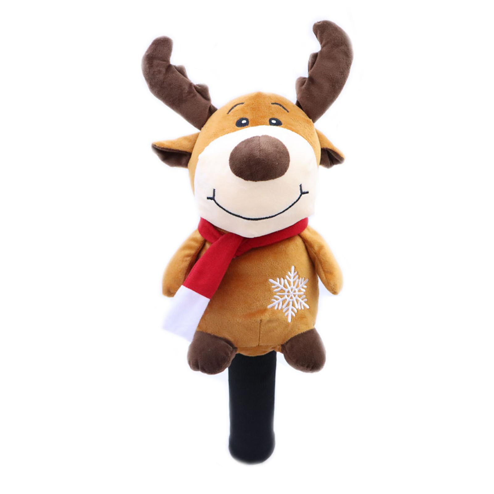 

Christmas Animal Golf Head Covers for Driver & Wood - Festive Plush Club Protector with Anti-Scratch Lining, Holiday Gift for Golf Lovers Elk