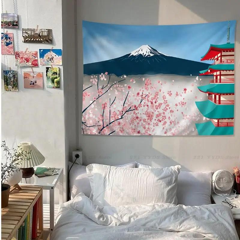 Office Living Room Tapestry Anime Flower Cherry Blossom Tapestry Home Wall Decoration Tapestry