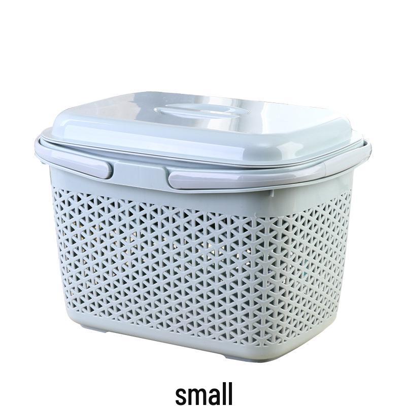 Dual-Layer Large Capacity Handheld Basket for Kitchen and Supermarket Use