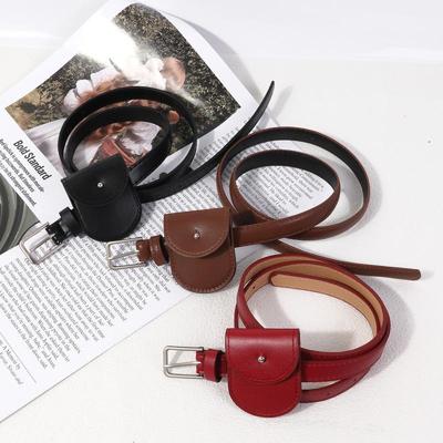 Bolsa de Cintura Feminina Estilo Coreano Retrô Chave Telefone Uso Duplo Cinto Fino Decorativo Acessório da Moda Para Senhoras