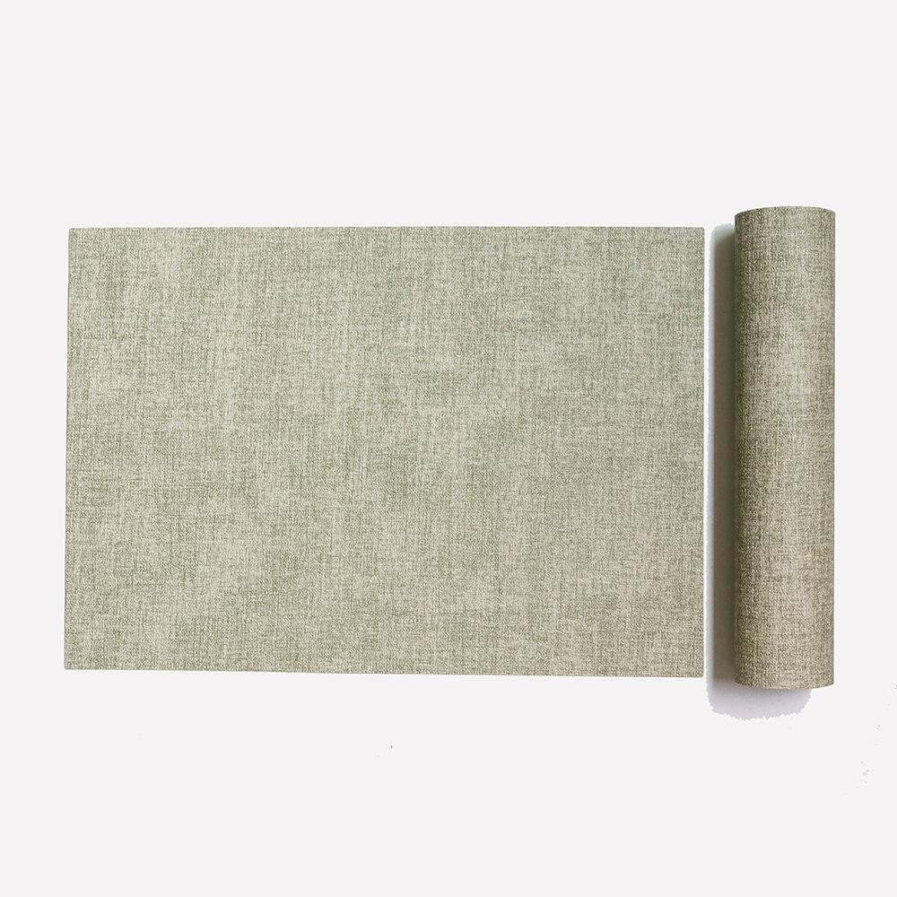 New Linen Texture Leather Table Mat Morandi Color Waterproof Tablecloth Table Mat Coffee Pad Non Slip Heat Resistant Table Cover 43x30cm&Rectangular зелёный