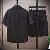 Summer Men's Casual Thin Sports Two-piece Set Sports Suit Men's Short Sleeve T-shirt Shorts One Set