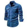 Men's Autumn Cotton Corduroy Men's Business Shirt Slim Casual Shirt Long-sleeved Jacket