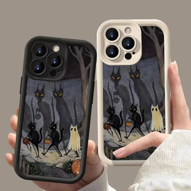 Dark Funny Monster Cat Fox Creative Phone Case For iPhone 17 16 15 14 13 11 12 Pro Max 7 8 Plus X XS XR Shockproof Back Cover