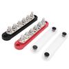2Pcs Battery Bus Bar 6 X 5 16in M8 150A 6 Channel Power Distribution Block with Cover for Vehicle Solar Systems 12V‑48V
