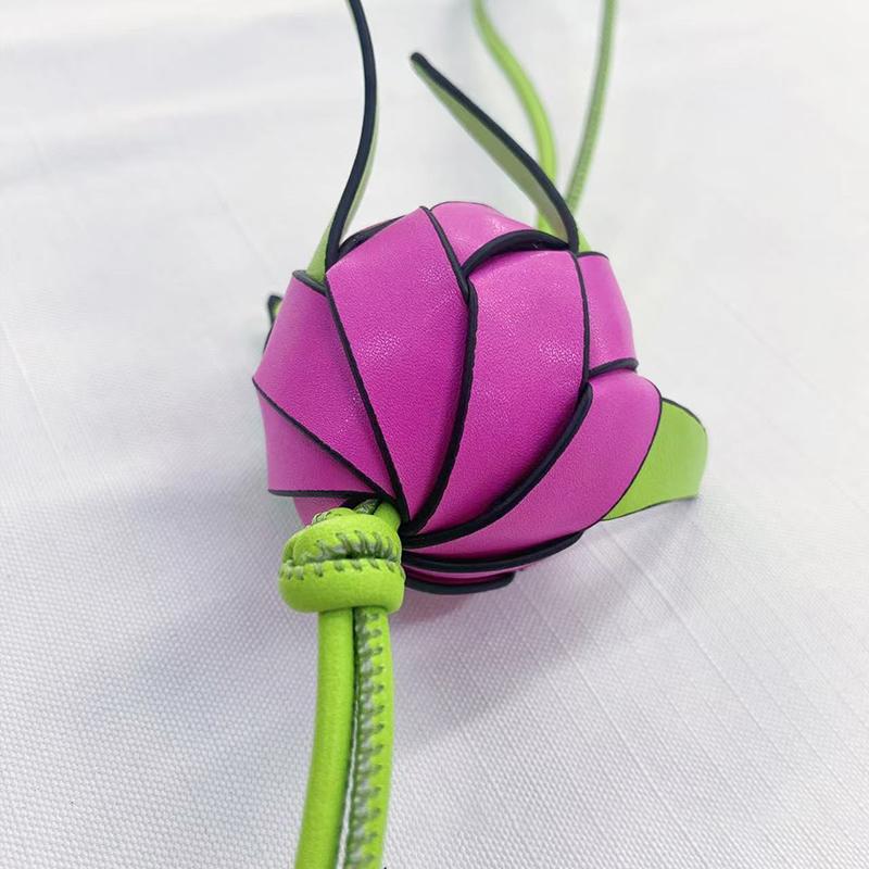 Ciondolo Decorativo in Pelle di Mucca Accessori Creativi per Borse Ciondolo Frutto del Drago Intrecciato a Mano in Vera Pelle Charms Simulati per Borse