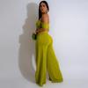 Women's New Fashion Casual Suit Bust Open Wide Leg Trousers